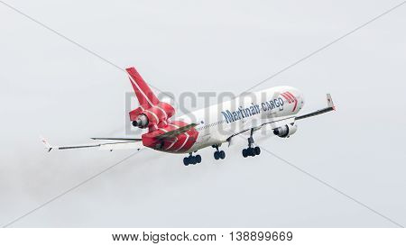 Leeuwarden, The Netherlands - June 11, 2016: Ph-mcu Martinair Holland Mcdonnell Douglas Md-11 During