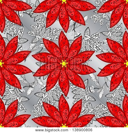 Adstract floral floral on grey background. Vector illustration.