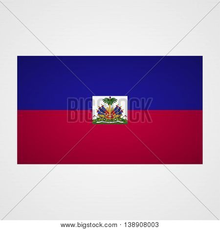 Haiti flag on a gray background. Vector illustration