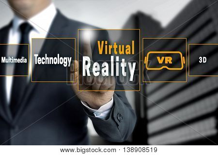 virtual reality touchscreen concept background tech picture