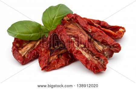 Dried tomatoes isolated on white background cutout
