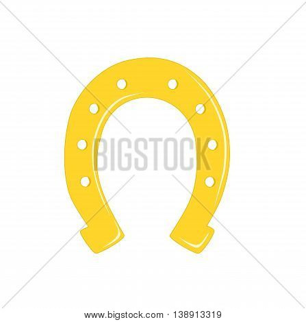 Gold horseshoe. Horseshoe symbol. Lucky symbol, horseshoe vector.