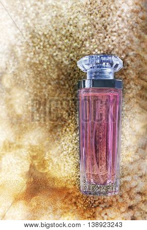 Perfume Or Au De Parfume On Golden Luxury Bokeh