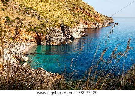 Landscape of Blue Sea and Mountain in Summer.