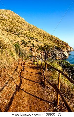 Landscape of Blue Sea and Mountain in Summer.