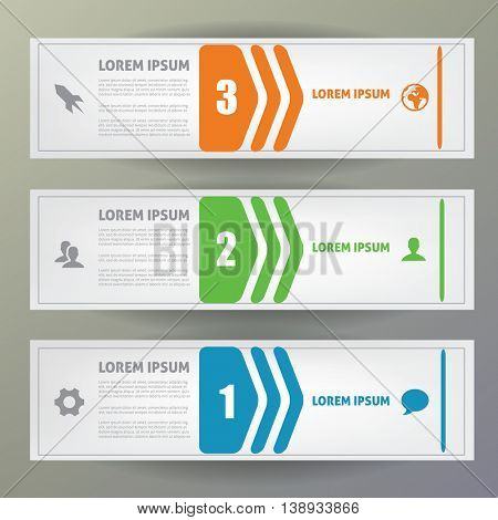 Web banners vector template with numbers and icon.