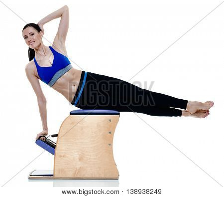 woman fitness pilates exercices isolated