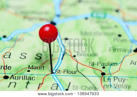 St-Flour pinned on a map of France
