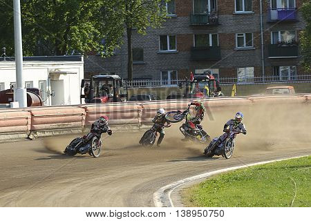Speedway Riders On The Track