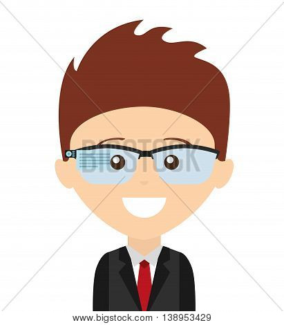 businessman man smile icon  graphic isolated vector