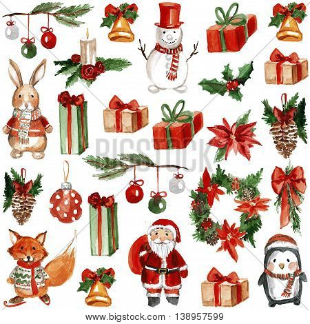 Merry Chrismtas Holly Jolly Hand drawn image