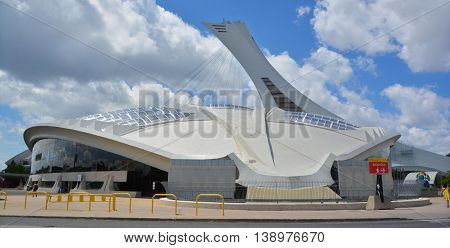 MONTREAL QUEBEC CANADA JULY 15 2016: Biodome that allows visitors to see four ecosystems of America. The building was constructed for the 1976 Olympic Games as a velodrome