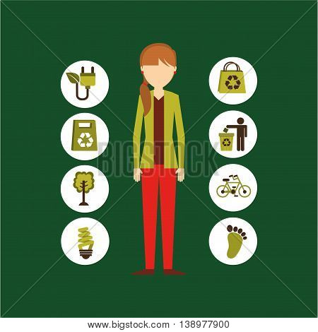 ecology enviromental eco nature isolated, vector illustration