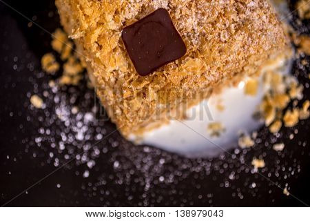 Dessert Napoleon classic french sweets chocolate sugar