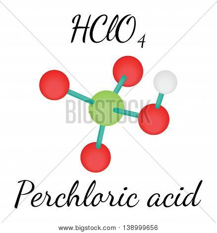 HClO4 Perchloric acid 3d molecule isolated on white