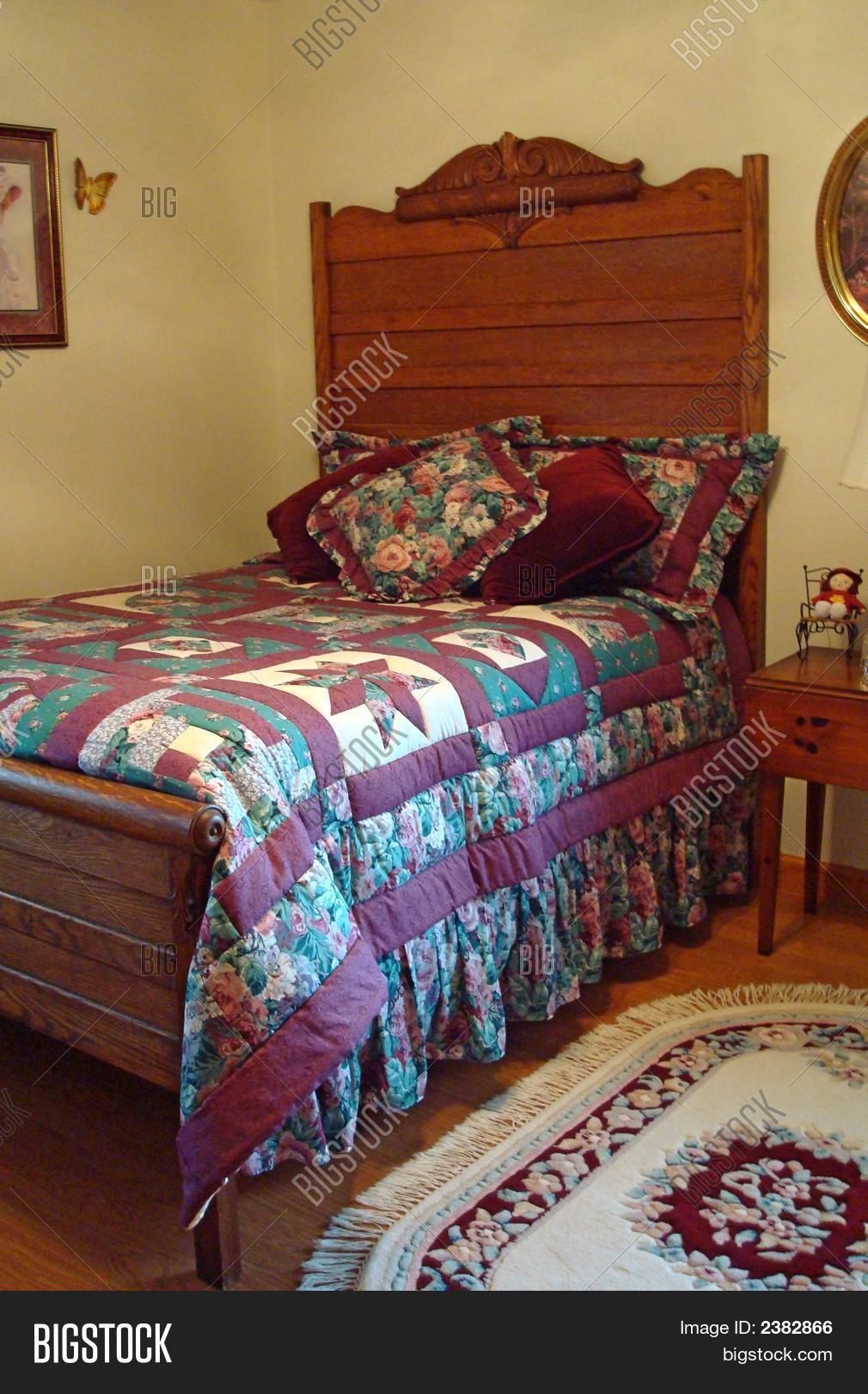 Antique High Headboard Bed Image & Photo Bigstock