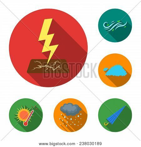 Different Weather Flat Icons In Set Collection For Design.signs And Characteristics Of The Weather V