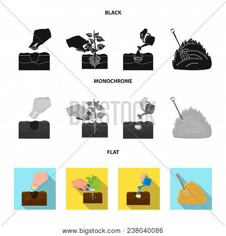 Garden, Ecology, Farmingand Other  Icon In Black, Flat, Monochrome Style. Feed, Plot Farmicons In Se