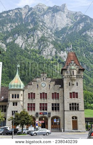 The Town Of Glarus On The Swiss Alps