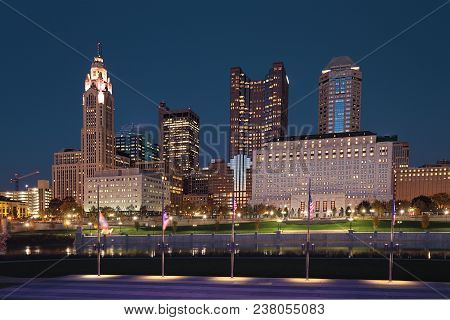 The Columbus, Ohio City Center After Dark