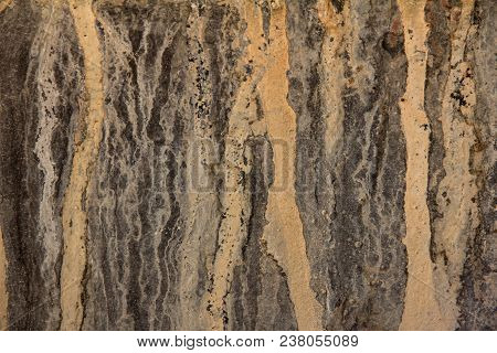 Water Stains On Black Steel Plate For Background Image.