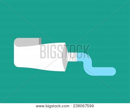 Tube Toothpaste Isolated. Brush Your Teeth. Tooth-paste Vector Illustration.