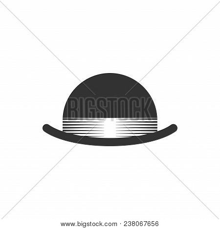 Hat Bowler Isolated. Black Vintage Hat. Vector Illustration