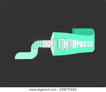 Tube Toothpaste Isolated. Brush Your Teeth. Tooth-paste Vector Illustration.