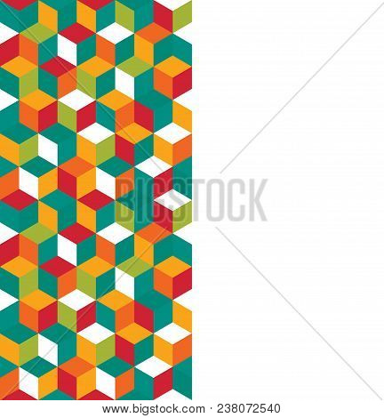 Pattern Of Colored Cubes. Multicolored Cubic Background. Cube Pattern. Cube Vector. Cube Background.