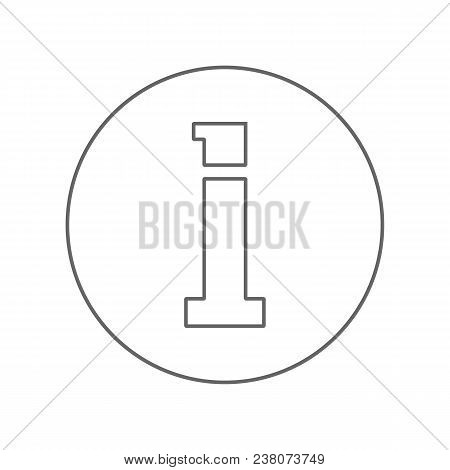 Info Round Button. Outline. Vector Flat Icon.