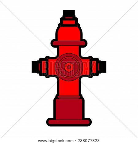 Fire Hydrant Isolated. Red Fireplug Vector Illustration
