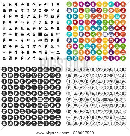 100 Human Rights Icons Set Vector In 4 Variant For Any Web Design Isolated On White
