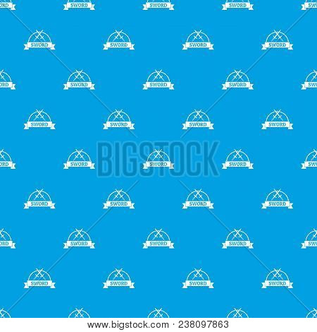 Sword Warrior Pattern Vector Seamless Blue Repeat For Any Use