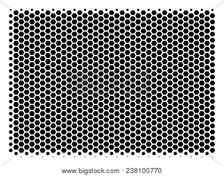 Halftone Hexagon Filled Rectange Icon. Pictogram On A White Background. Vector Composition Of Filled