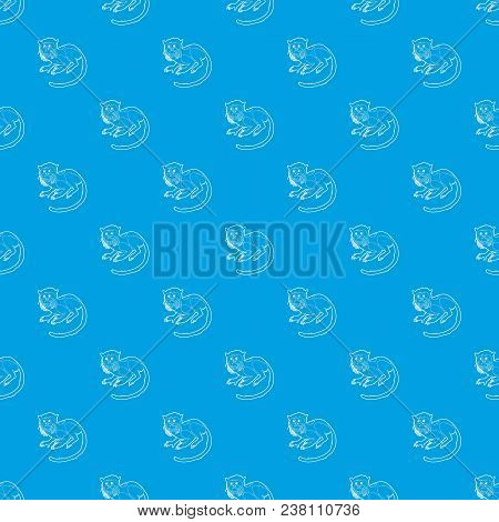 Imperial Tamarin Pattern Vector Seamless Blue Repeat For Any Use