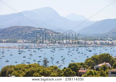 Port De Pollenca, Mallorca, Spain - Plenty Of Boats At The Sea Port Of Port De Pollenca