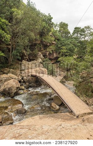A Bridge Over The Mahai River On The Hiking Trail To The Cascades In The Kwazulu-natal Drakensberg