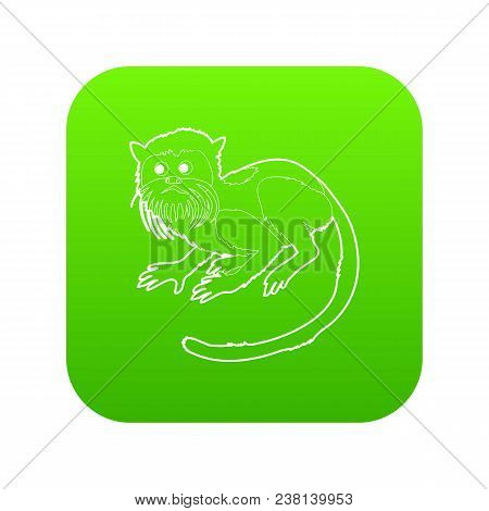 Imperial Tamarin Icon Green Vector Isolated On White Background