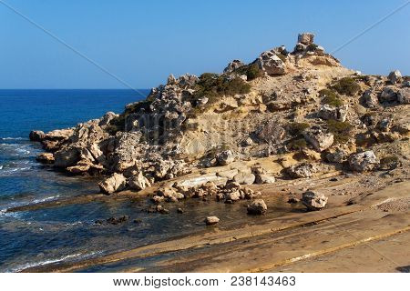 Turtle Beach Alagadi In The Mediterranean Near Kyrenia (girne) In Northern Cyprus.
