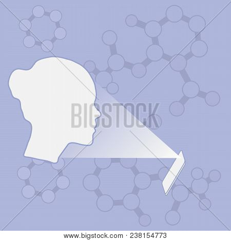 Illustration Of Recognition Of Female Face By Phone. Biometric Verification And Identification. New 
