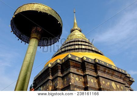 Ancient Pagoda At Wat Pratha Lampang Luang Temple In Lampang Province, Thailand.
