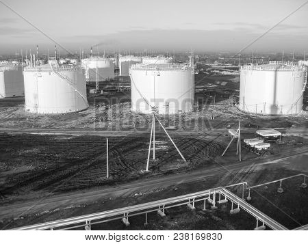 Storage Tanks For Petroleum Products. Equipment Refinery.