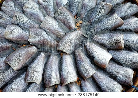 Dried Salted Damsel Fish, Suitable For Food Concept.