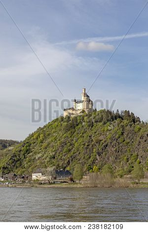 Marksburg In The Rhine Valley At Braubach, Germany