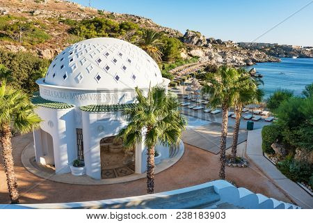 Dome Near Sea  (rhodes, Greece) - Text Translation: 