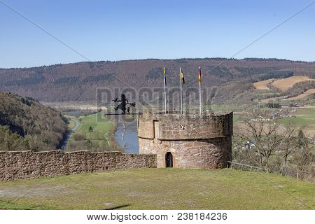 Castle Of Freudenberg With River Main Landscape