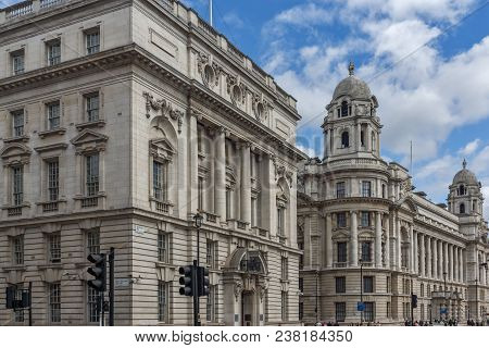 London, England - June 16 2016: Whitehall Street,  City Of London, England, Great Britain