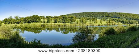 Scenic Landscape In The French Jura Region At River Doubs