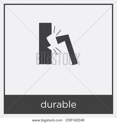 Durable Icon Isolated On White Background With Black Border