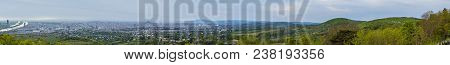 Scenic Panorama Of Vienna With The Suburbs And River Danube